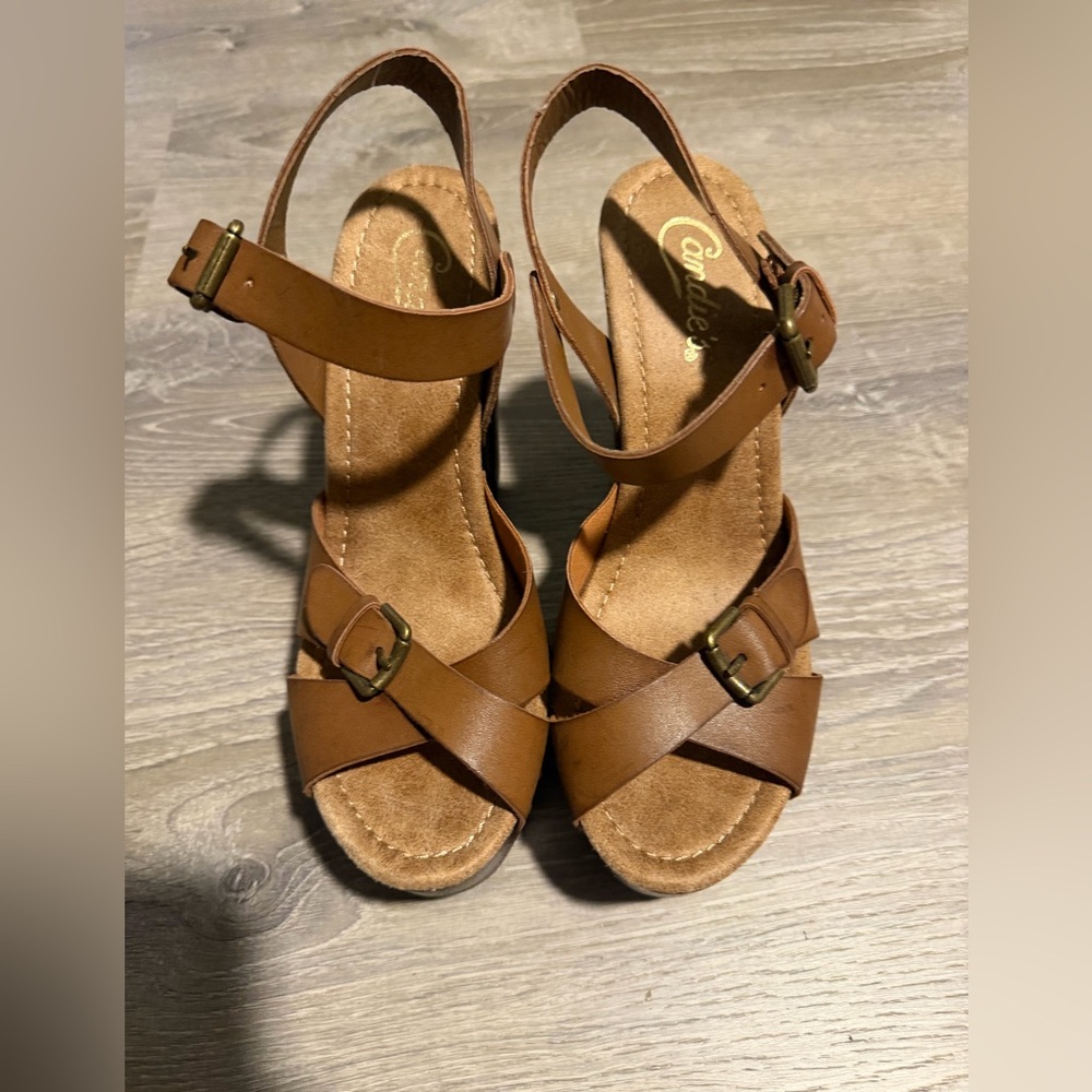 Candie's Brown Strappy Sandals